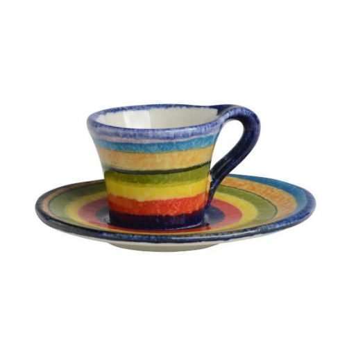 Modigliani - POP Righe tazza caffè con piatto