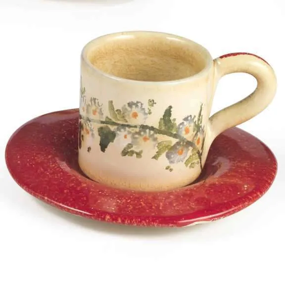 TF10-TC-tazza-caffe-rosso Terra Fiorita Tazza da caffè con piatto rossa