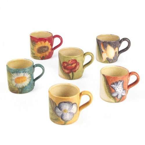 Terra Fiorita - Set of 6 Mugs assorted colors