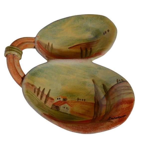 ST25-2 Sogno Toscano – Antipasto Dish with Handle Two Sections – ST25/2